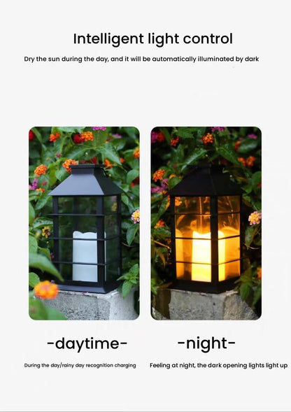 Waterproof outdoor solar lamp with candle flame effect, energy saving, warm white LED for patio, garden, lawn, terrace, tent, tree and garden - 2-pack - Image 4