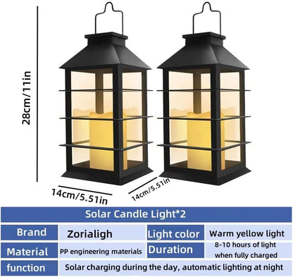Waterproof outdoor solar lamp with candle flame effect, energy saving, warm white LED for patio, garden, lawn, terrace, tent, tree and garden - 2-pack - Image 5