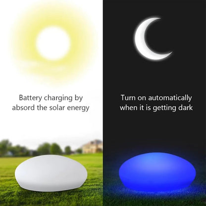 Solar Garden Light Outdoor Glow Cobblestone Shape Lamp Garden Decor Light - White & RGB Light Waterproof Landscape Night Light for Lawn/Patio/Path 1 pc. - Image 4