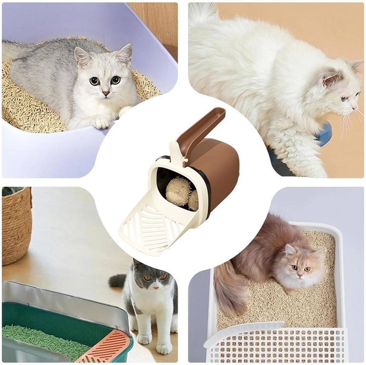 Cat Litter Scoop - Large Capacity - Cat Litter Scoop and Cat Poop Box 2-in-1 - Cleaning Tool - 1 Pack - Image 4