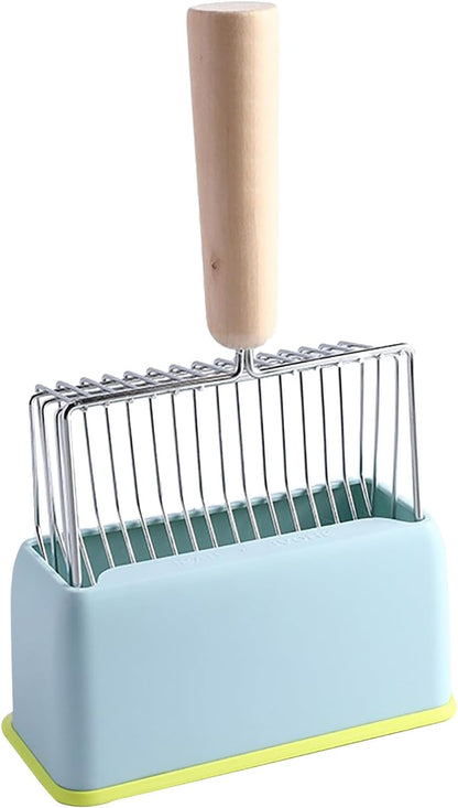 Cat Litter Scoop - Metal Scoop for Large Cats - with Foot - Living Room - Blue - 1 Pack