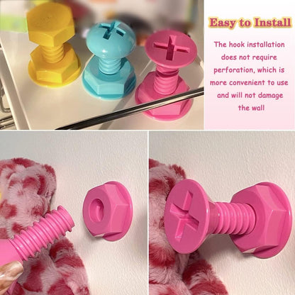 Self-adhesive nail - wall hooks - bag hooks - screw-shaped adhesive hooks - load capacity 3 kg - 3 pieces - Image 2