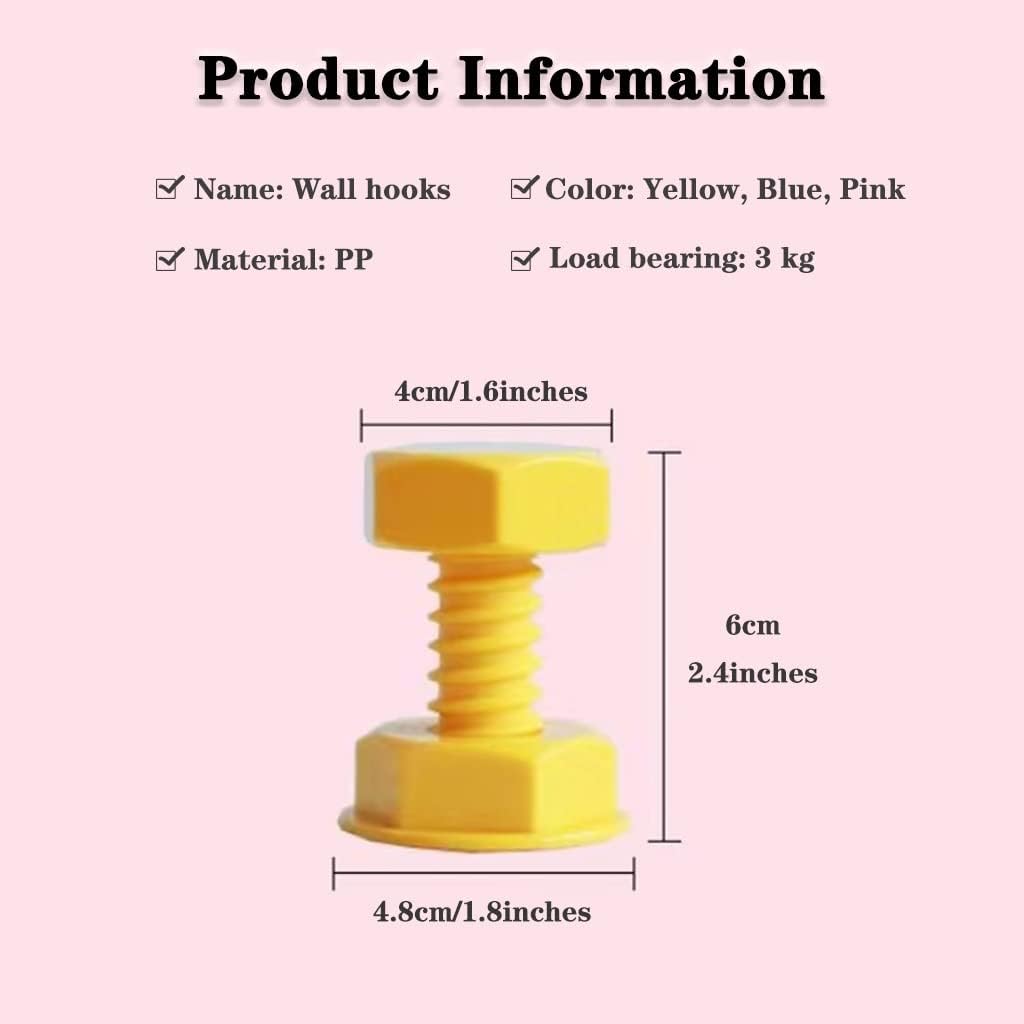 Self-adhesive nail - wall hooks - bag hooks - screw-shaped adhesive hooks - load capacity 3 kg - 3 pieces - Image 4