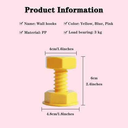 Self-adhesive nail - wall hooks - bag hooks - screw-shaped adhesive hooks - load capacity 3 kg - 3 pieces - Image 4