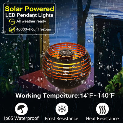 Waterproof outdoor solar lanterns, solar table lamp for outdoor patio, metal pot with warm yellow dancing and flickering flame light, decorative LED table lamp for garden decor, landscape, yard - Image 4