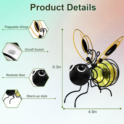 Hanging Bee Sun Garden Light Outdoor Decoration, Outdoor Statues, Figure Lighting Decorations for patio, balcony, garden ornament, housewarming (1 piece) - Image 4