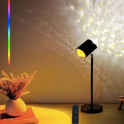 Water Ripple Lamp Sunset Lamp 2-in-1 3D Projector LED Light Sunset Ocean Light Project USB Powered Night Light 360° Rotation Button Control for Bedroom Photography Festive Atmosphere - Image 3
