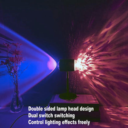 Water Ripple Lamp Sunset Lamp 2-in-1 3D Projector LED Light Sunset Ocean Light Project USB Powered Night Light 360° Rotation Button Control for Bedroom Photography Festive Atmosphere - Image 4