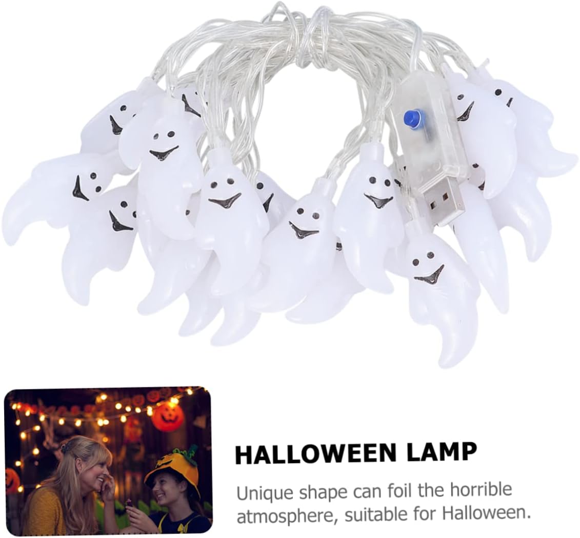 pc. LED Ghost String Light for Halloween Lights, USB Powered, Flashing Modes, Decorative Lighting for Home Parties and Events - Image 3