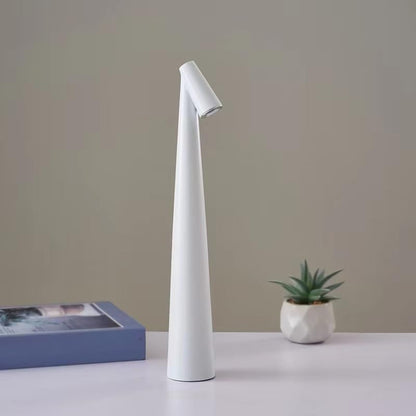 Portable LED Table Lamp with Touch Sensor, Metal Desk Lamp with 3 Brightness Levels, Rechargeable Night Light with 3 Colors Touch Control for Bedside and Dining Room (White) - Image 2