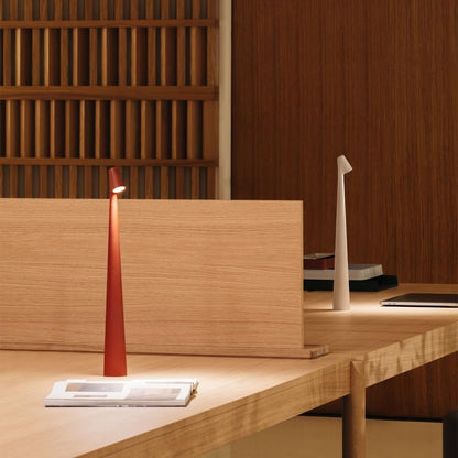Portable LED Table Lamp with Touch Sensor, Metal Desk Lamp with 3 Brightness Levels, Rechargeable Night Light with 3 Colors Touch Control for Bedside and Dining Room (White) - Image 3