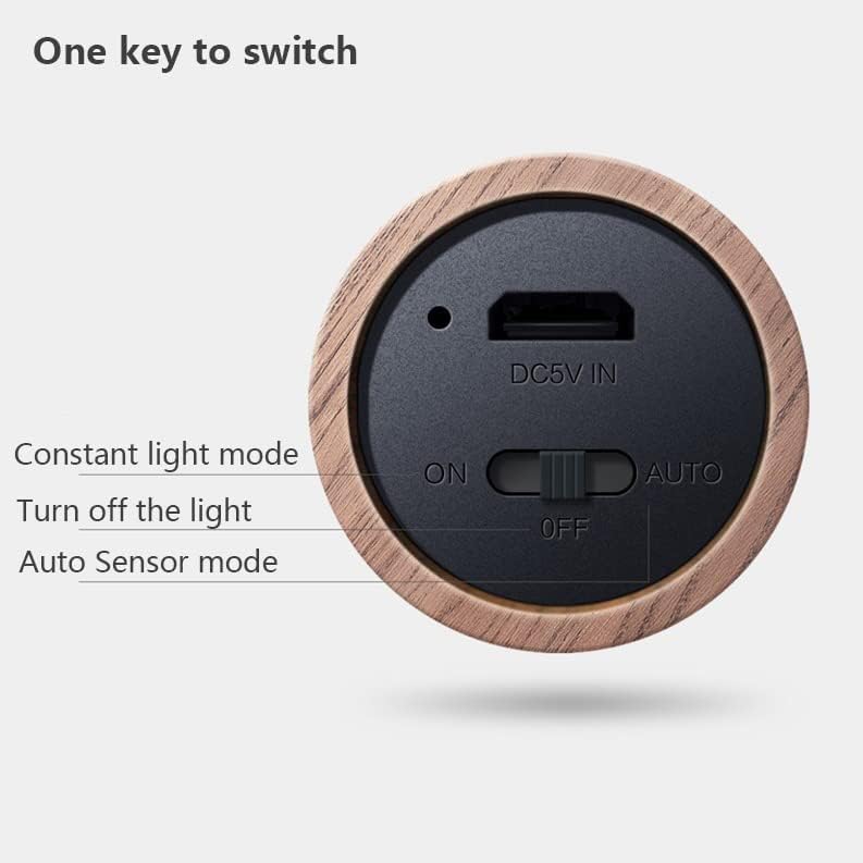 Night light with motion sensor, indoor lamp with LED, magnetic and portable lighting, no plug, USB charging function, wall lamp for hallway, bedroom, wardrobe, table, stairwell, cupboard, kitchen, etc., walnut - Image 4