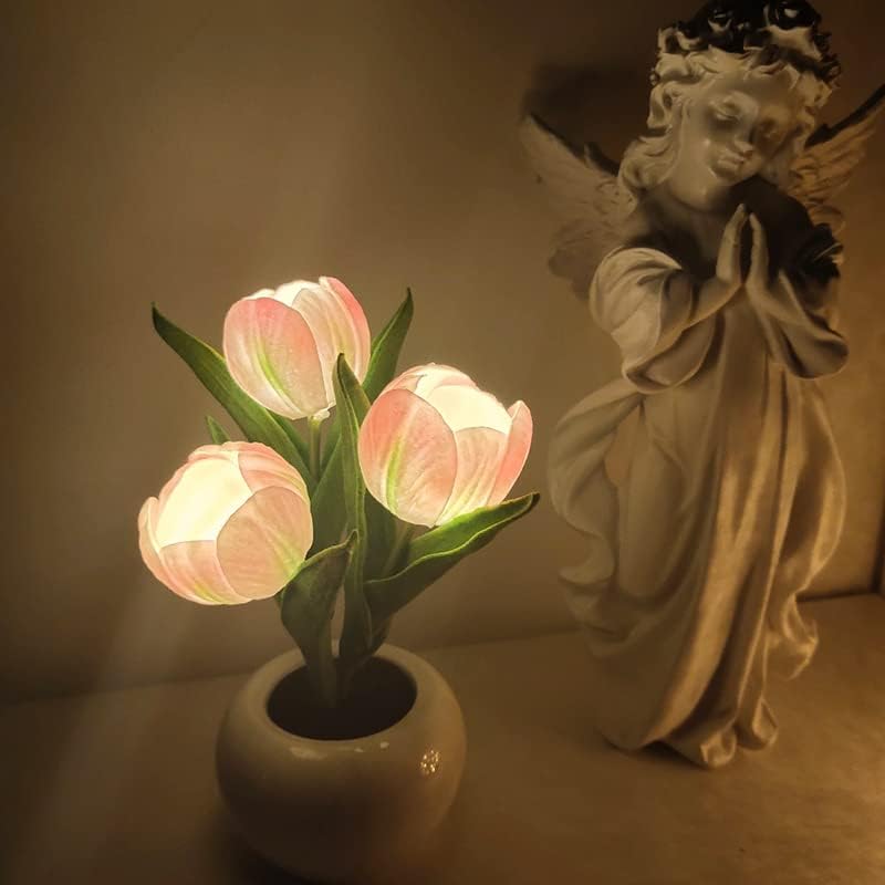 Tulip night light, rechargeable LED night lamp, floral table lamp for bedroom living room birthday party desktop home decoration - Image 3