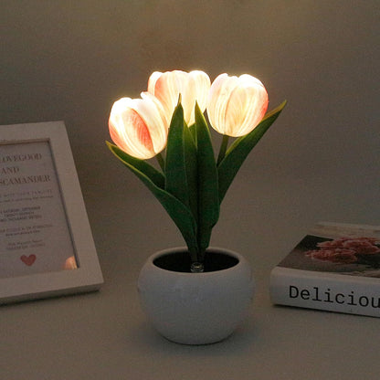 Tulip night light, rechargeable LED night lamp, floral table lamp for bedroom living room birthday party desktop home decoration - Image 4
