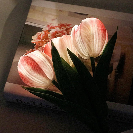 Tulip night light, rechargeable LED night lamp, floral table lamp for bedroom living room birthday party desktop home decoration - Image 5