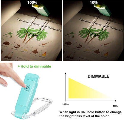 Reading Lamp for Books, USB Rechargeable, LED Clip for Reading Lights, Reading Lights for Books in Bed, Small Book Light, Brightness Adjustable for Eye Protection - Blue - Image 2