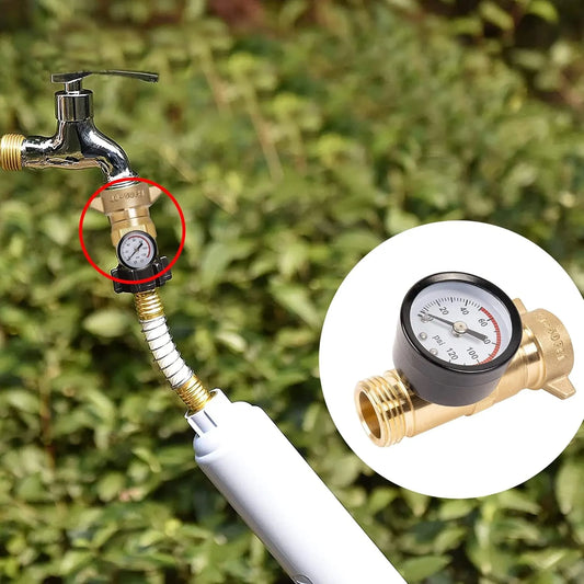 Brass RV Water Pressure Regulator, Hi-Flow Water Regulator with Filter Screen and Gauge for RVs, Caravans, and Plumbing Systems - Image 2