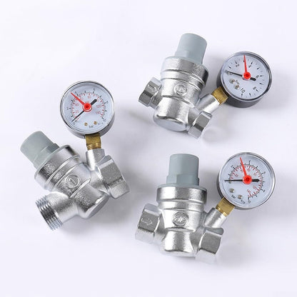 Adjustable pressure reducing valve with integrated pressure gauge for hot and cold water, brass pipe valve for home, commercial and industrial use (DN15) - Image 5