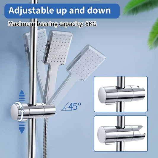 Adjustable Shower Head Holder, Removable Chrome Wall Bracket for Handheld Shower Heads with 19-25 mm Connection, Chrome Finish - Image 4
