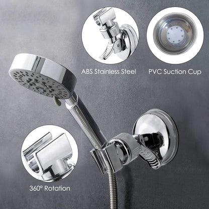 Shower Head Holder - Suction Cup Mounting Without Drilling - 360 Degree Rotatable - Adjustable Angle - Image 3