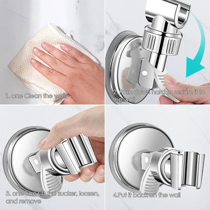 Shower Head Holder - Suction Cup Mounting Without Drilling - 360 Degree Rotatable - Adjustable Angle - Image 5
