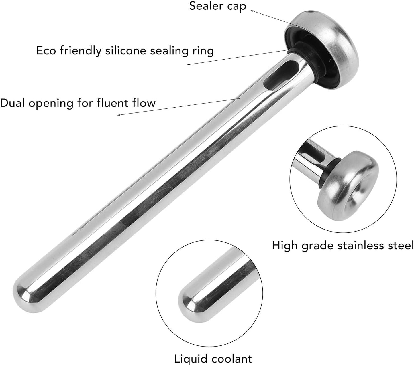 2 Pcs Beer Chiller Sticks Cooler Ice Wine Stick Accessories Stainless Steel Drink Cooling Stick for Alcohol Beverage Ale Cooler Fridge Wort - Image 2