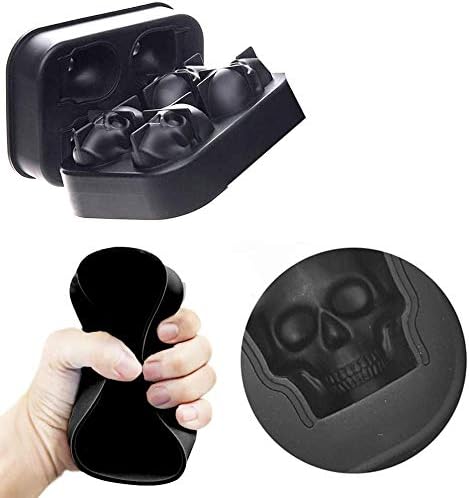 KIRALOVE 4 skulls - ice cubes - silicone ice cube maker - for home - kitchen - bar accessories - drinks - random color - refrigerator - Image 3