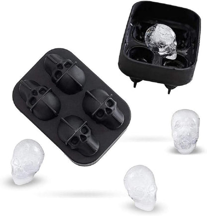 KIRALOVE 4 skulls - ice cubes - silicone ice cube maker - for home - kitchen - bar accessories - drinks - random color - refrigerator - Image 5