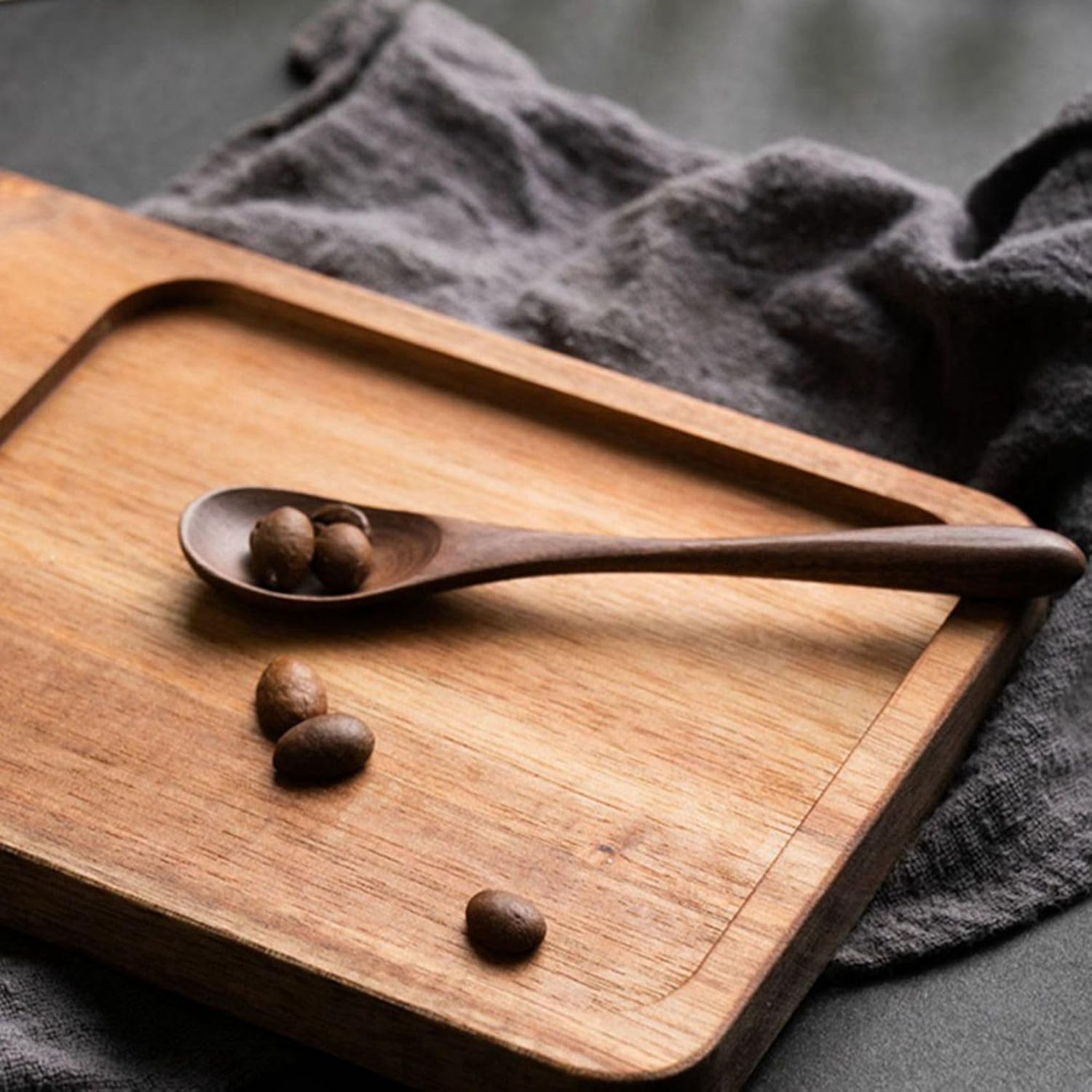 Guihydur 2 x coffee set, wooden, tray for serving food, coffee, tea set, table decoration, accessories C - Image 2