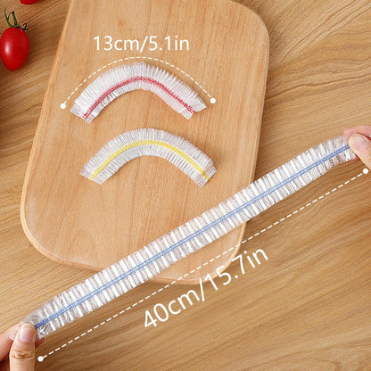 100 pieces food covers plastic stretch, food covers reusable food storage bags kitchen supplies for fruit/vegetables/meat/food - Image 2