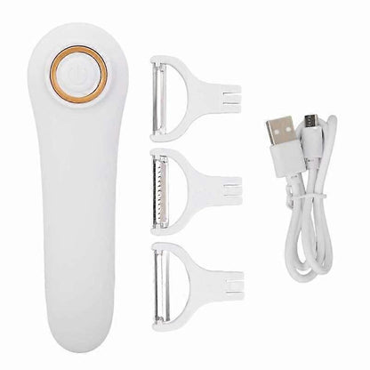 Electric Peeler, Portable USB Rechargeable Fruit and Vegetable Peeler with 3 Cutting Heads, Home Kitchen Tool - Image 3