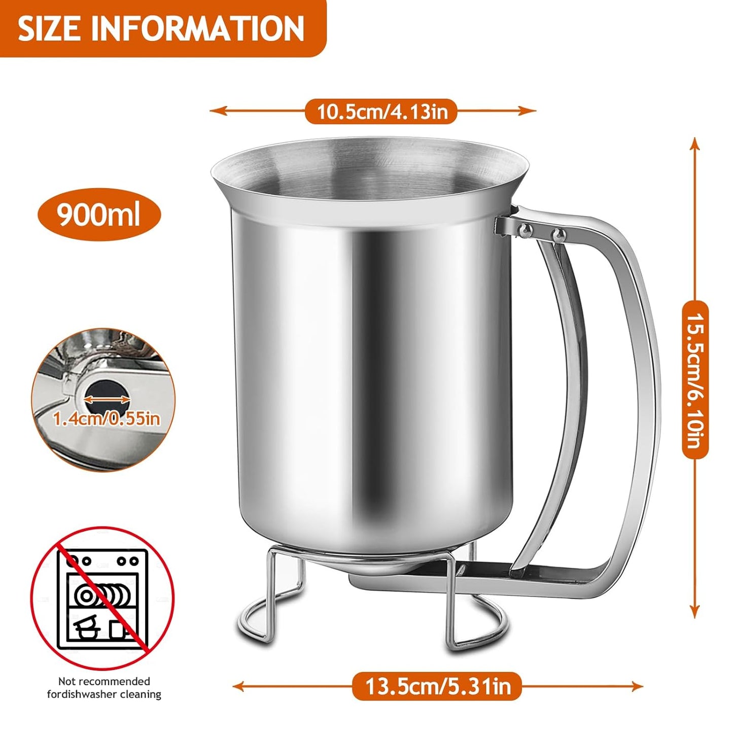 Batter Pourer - 900 ml With Squeeze Lever - Kitchen Aid For Cake And Pie - Image 2