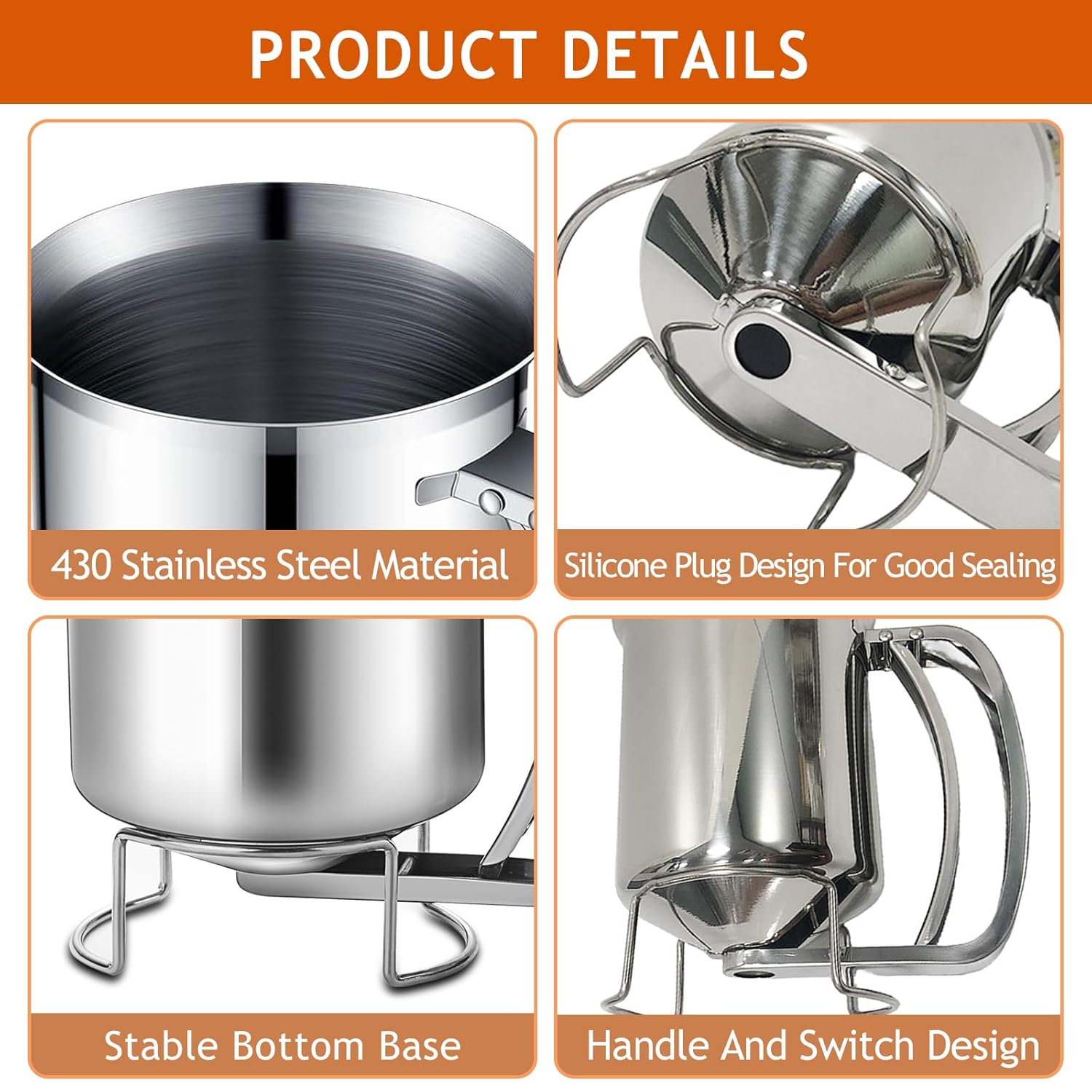 Batter Pourer - 900 ml With Squeeze Lever - Kitchen Aid For Cake And Pie - Image 3