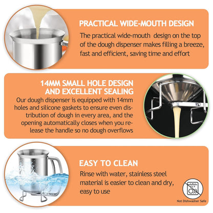 Batter Pourer - 900 ml With Squeeze Lever - Kitchen Aid For Cake And Pie - Image 4