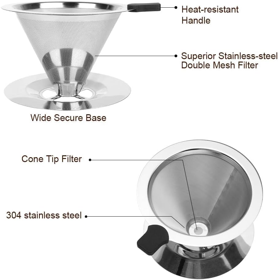 Coffee Filter - Reusable Stainless Steel Filter - Paper-Free - For Manual Coffee - Image 4