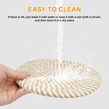 Cotton Coasters - Set of 4 - Woven Heat Resistant - 11cm Diameter - Image 3