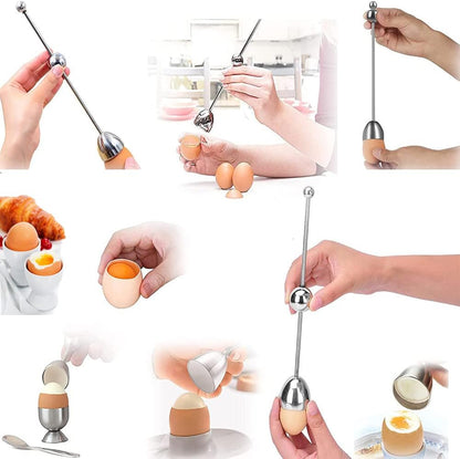 Egg Shell Cracker - Stainless Steel Kitchen Aid - For Soft-Boiled Eggs - Easy to Clean - Kitchen Utensil - Image 3