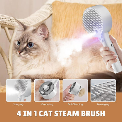 Steam Brush for Animals - Care Against Hair Loss - Suitable for Cats and Dogs - With Cleansing Massage - Image 2