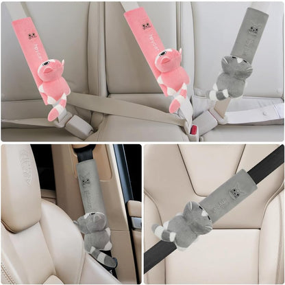 Car Seat Belt Protectors - 2 Pieces Cartoon Design - For Children And Adults - Shoulder Protection - Image 4