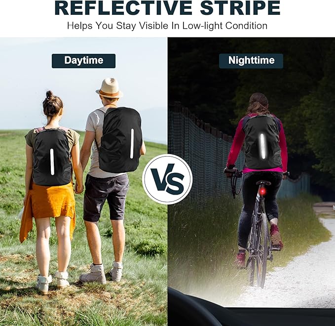 Backpack Cover - Waterproof and Reflective Protection - For Cycling and Hiking - 35 Liters - Image 2