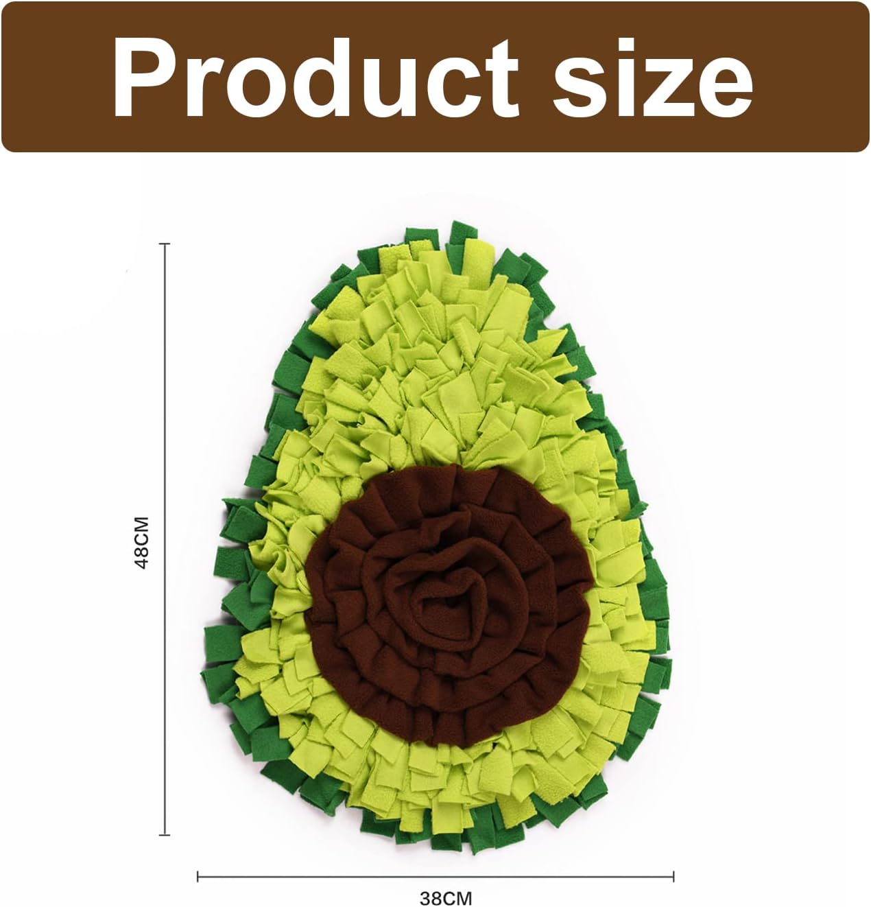 Snuffle Mat - Avocado Design with Foldable - For Dogs and Cats - Green Training Mat - Pet Activity - Image 2