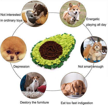 Snuffle Mat - Avocado Design with Foldable - For Dogs and Cats - Green Training Mat - Pet Activity - Image 3