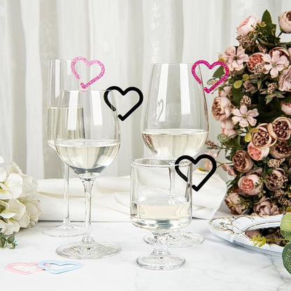 Glass Charm - Glass Accessories 20 Pieces - Accessories Heart Shaped Acrylic Decorations For Women Men Drinks Parties - Image 3