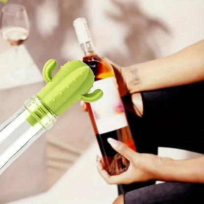 Fangxuee 4pcs Cactus Silicone Wine Stopper - Freshness Preservation Seal for Champagne & Red Wine Bottles, Beverage Accessory - Image 5
