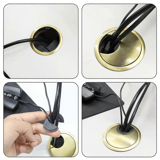Noble cable grommet 60 mm | Cable grommet cover for desks, worktops, and office chairs | Material: Zinc alloy (bronze) - Image 4