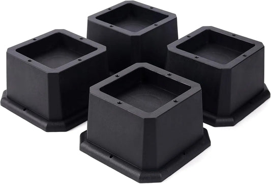 Furniture Risers 2 Inch Bed Risers Heavy Duty Adjustable Bed Lifts for Dorm Rooms Tables Desk Chair Leg Extenders 4-Pack Black