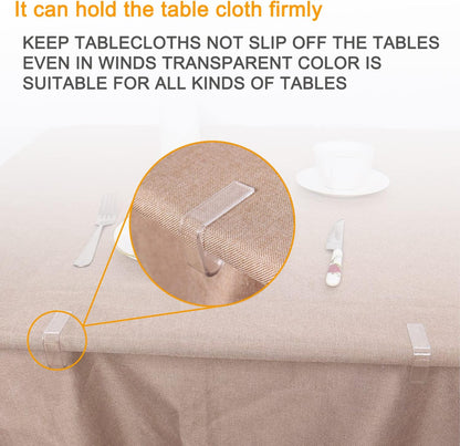 24 Pieces Transparent Tablecloth Clips, Plastic Tablecloth Clips, Windproof Tablecloth Holder Clips, Tablecloth Holder for Christmas, Home, Wedding, Party, Indoor, Outdoor, Camping, Picnic (24 Pieces, Small) - Image 4