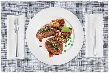 PVC placemat, 4 pieces non-slip heat-resistant placemats, washable vinyl placemats, set of 4 - gray - Image 3