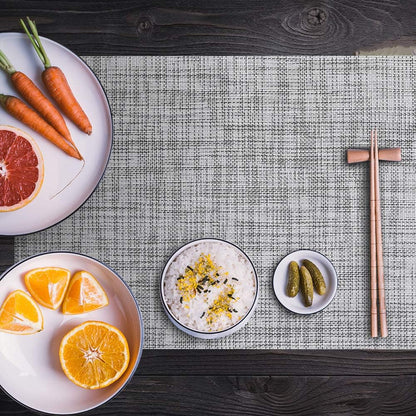 PVC placemat, 4 pieces non-slip heat-resistant placemats, washable vinyl placemats, set of 4 - gray - Image 4