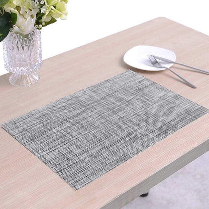PVC placemat, 4 pieces non-slip heat-resistant placemats, washable vinyl placemats, set of 4 - gray - Image 5